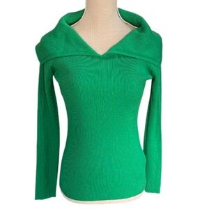 DOROTHEE SCHUMACHER ESSENTIAL EASE OFF SHOULDER SWEATER - VALLEY GREEN - S (2)